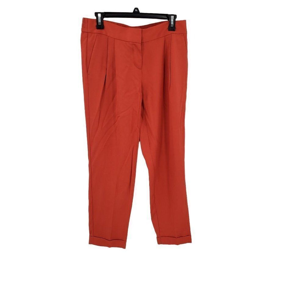 Ann Taylor Loft Woman's Capri Pant Marisa Cuffed Hem Orange Size 4